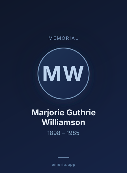 Memorial portrait of Marjorie Guthrie Williamson