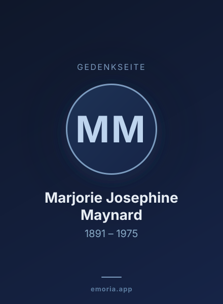 Gedenkportrait von Marjorie Josephine Maynard