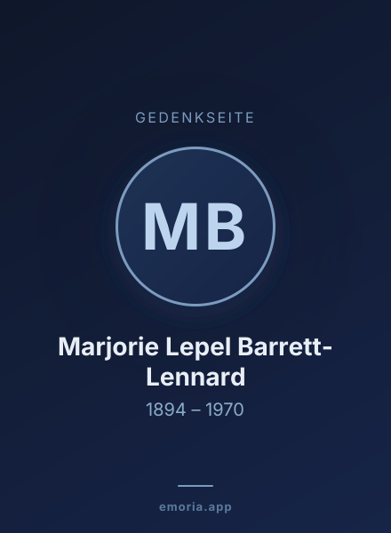 Gedenkportrait von Marjorie Lepel Barrett-Lennard