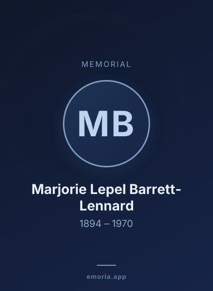 Memorial portrait of Marjorie Lepel Barrett-Lennard