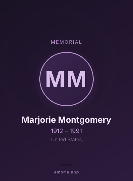 Memorial portrait of Marjorie Montgomery