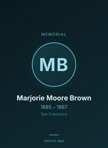 Memorial portrait of Marjorie Moore Brown