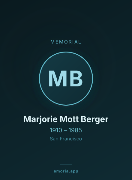 Memorial portrait of Marjorie Mott Berger