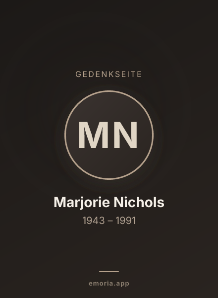 Gedenkportrait von Marjorie Nichols