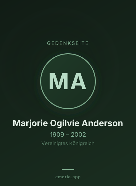 Gedenkportrait von Marjorie Ogilvie Anderson