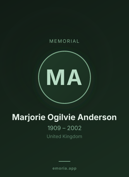 Memorial portrait of Marjorie Ogilvie Anderson