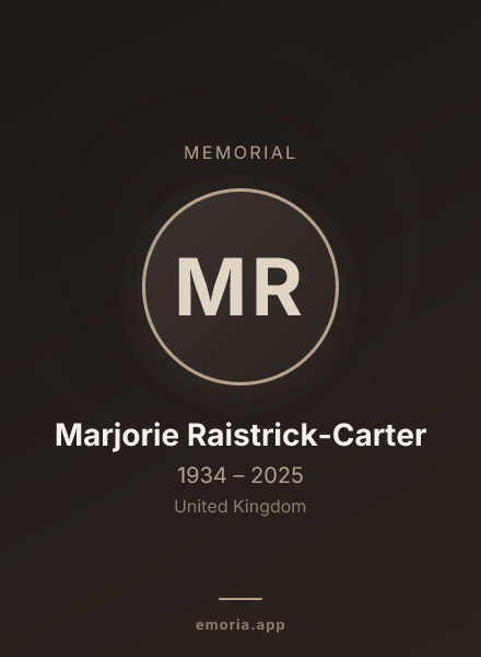 Memorial portrait of Marjorie Raistrick-Carter