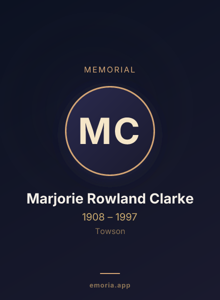 Memorial portrait of Marjorie Rowland Clarke