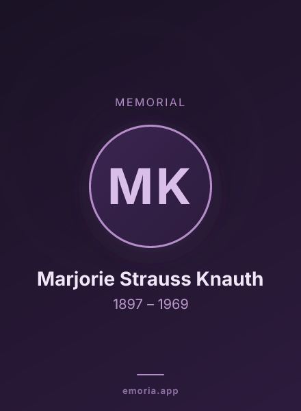 Memorial portrait of Marjorie Strauss Knauth