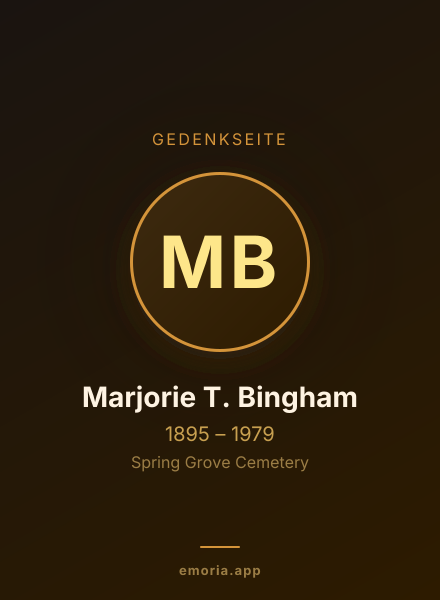 Gedenkportrait von Marjorie T. Bingham