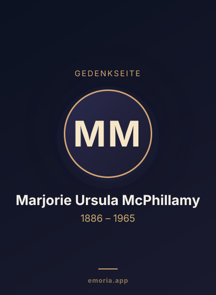 Gedenkportrait von Marjorie Ursula McPhillamy