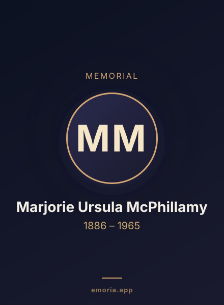 Memorial portrait of Marjorie Ursula McPhillamy