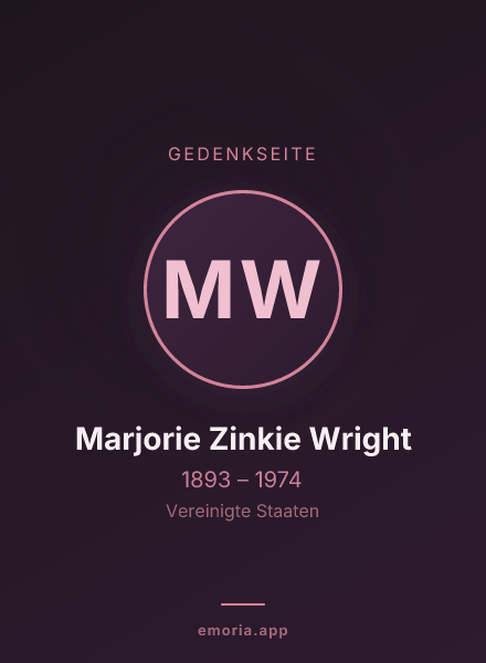 Gedenkportrait von Marjorie Zinkie Wright