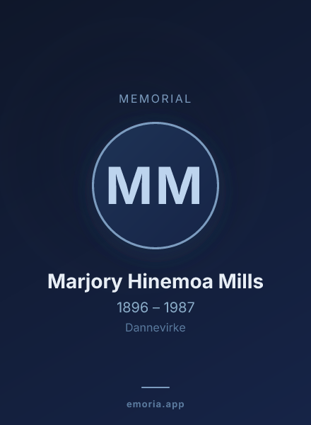 Memorial portrait of Marjory Hinemoa Mills