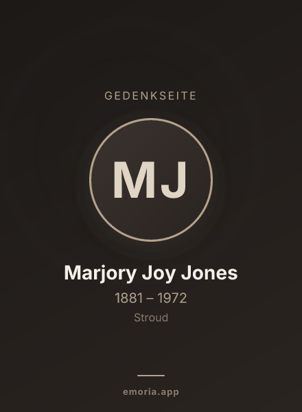 Gedenkportrait von Marjory Joy Jones