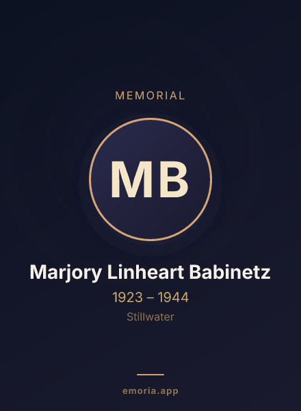 Memorial portrait of Marjory Linheart Babinetz