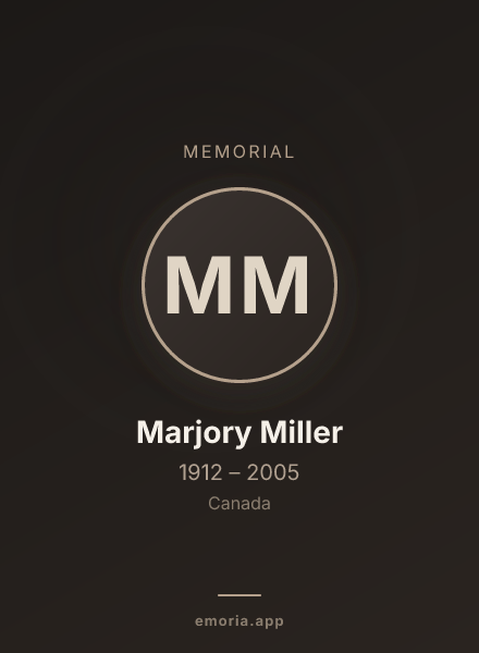 Memorial portrait of Marjory Miller