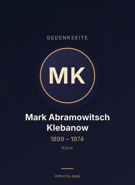 Gedenkportrait von Mark Abramowitsch Klebanow