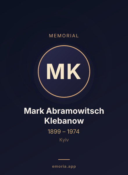 Memorial portrait of Mark Abramowitsch Klebanow