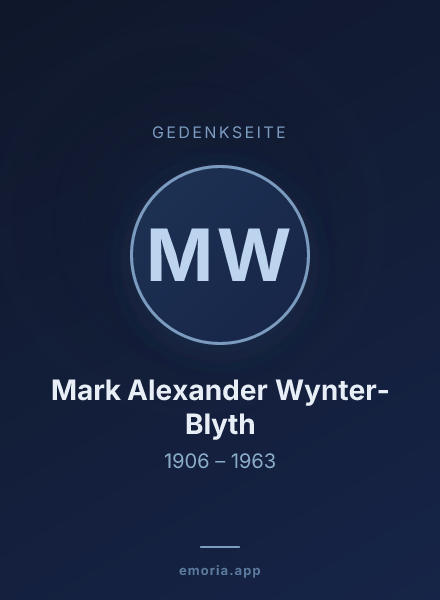 Gedenkportrait von Mark Alexander Wynter-Blyth