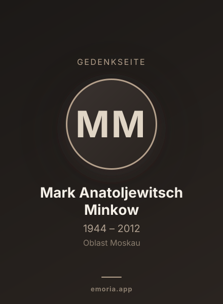 Gedenkportrait von Mark Anatoljewitsch Minkow