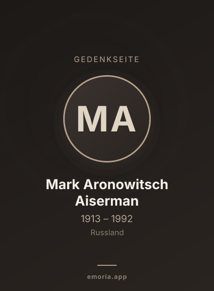 Gedenkportrait von Mark Aronowitsch Aiserman