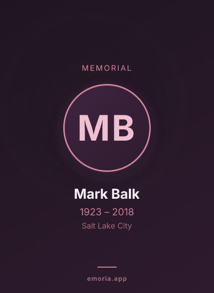 Memorial portrait of Mark Balk