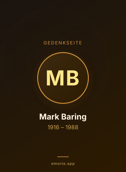 Gedenkportrait von Mark Baring