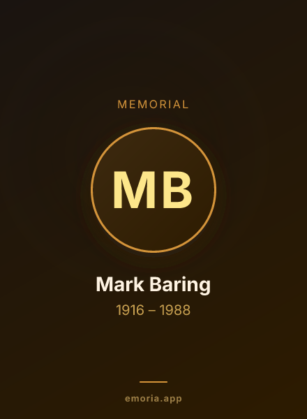 Memorial portrait of Mark Baring