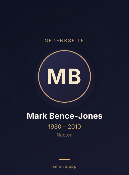 Gedenkportrait von Mark Bence-Jones