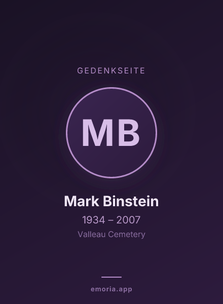 Gedenkportrait von Mark Binstein