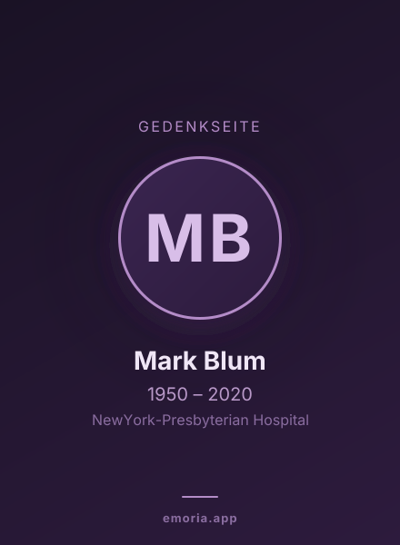 Gedenkportrait von Mark Blum