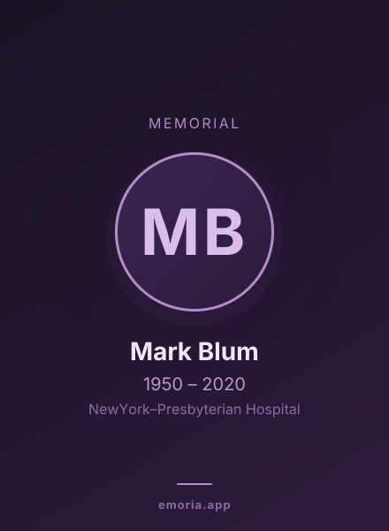 Memorial portrait of Mark Blum