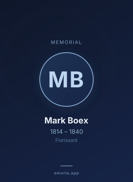 Memorial portrait of Mark Boex