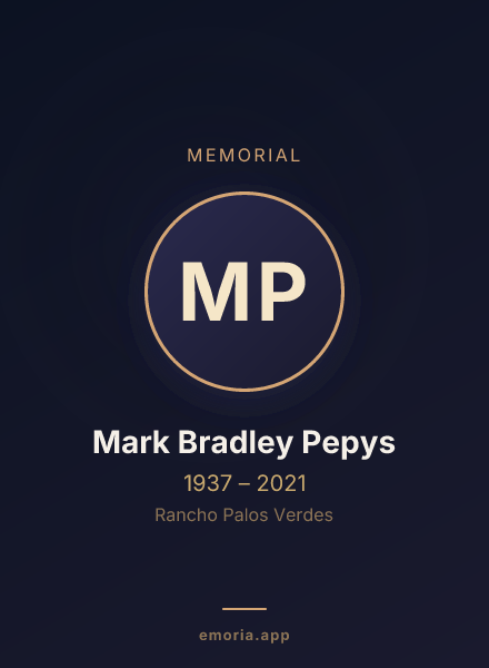 Memorial portrait of Mark Bradley Pepys