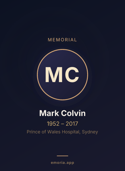 Memorial portrait of Mark Colvin