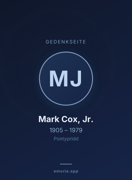 Gedenkportrait von Mark Cox, Jr.