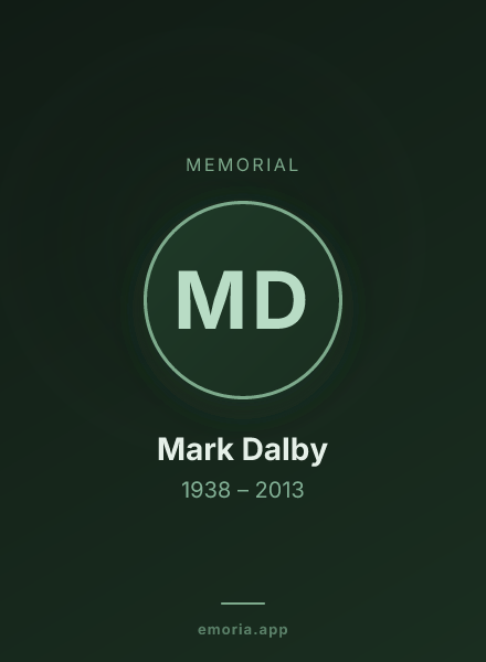 Memorial portrait of Mark Dalby
