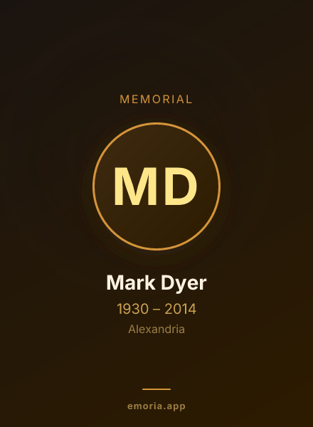 Memorial portrait of Mark Dyer