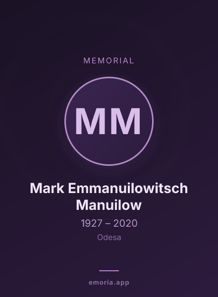 Memorial portrait of Mark Emmanuilowitsch Manuilow