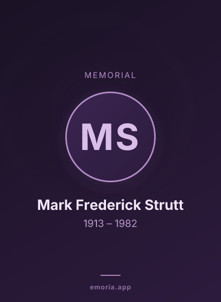 Memorial portrait of Mark Frederick Strutt