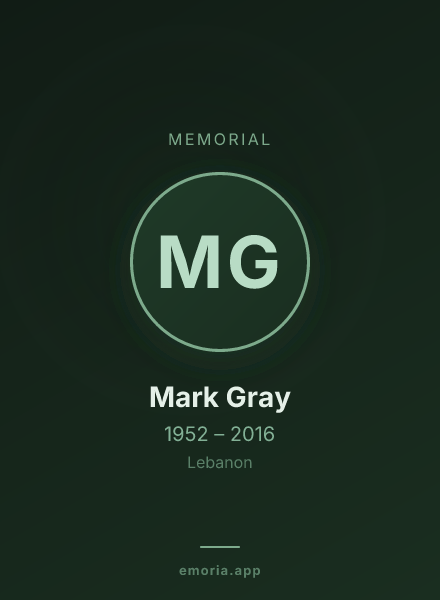 Memorial portrait of Mark Gray