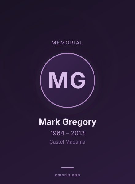Memorial portrait of Mark Gregory