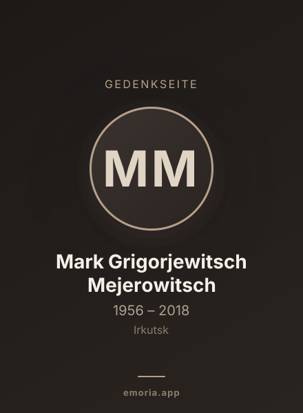 Gedenkportrait von Mark Grigorjewitsch Mejerowitsch