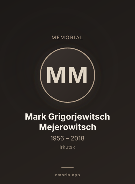 Memorial portrait of Mark Grigorjewitsch Mejerowitsch