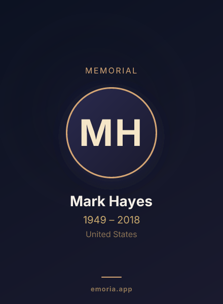 Memorial portrait of Mark Hayes