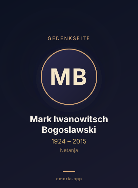 Gedenkportrait von Mark Iwanowitsch Bogoslawski