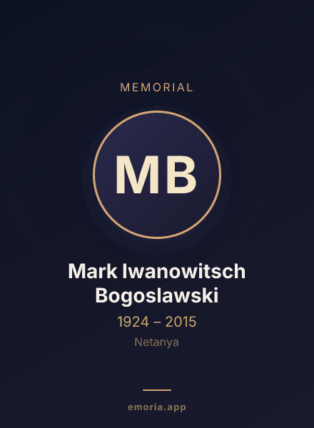 Memorial portrait of Mark Iwanowitsch Bogoslawski