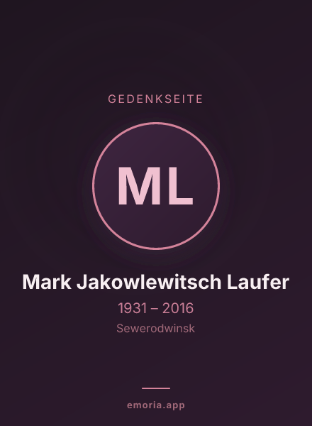 Gedenkportrait von Mark Jakowlewitsch Laufer
