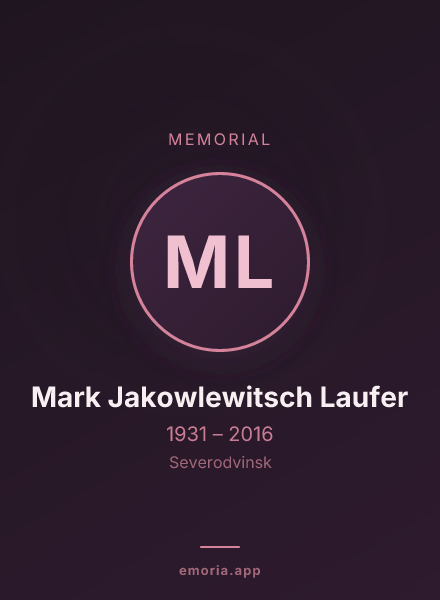 Memorial portrait of Mark Jakowlewitsch Laufer
